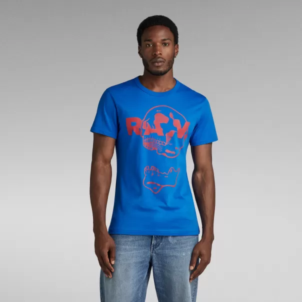 G-Star Camiseta Graphic 1 Mercado Camisetas & Polos Hombre Lapis Blue