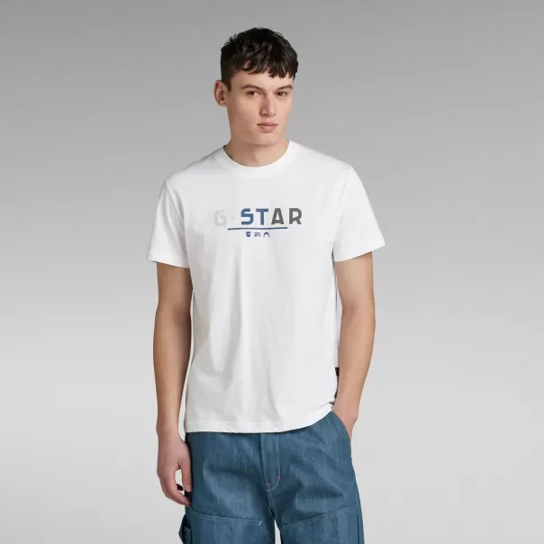 White Camisetas & Polos Oferta Del Dia G-Star Camiseta Multi Logo Graphic Hombre