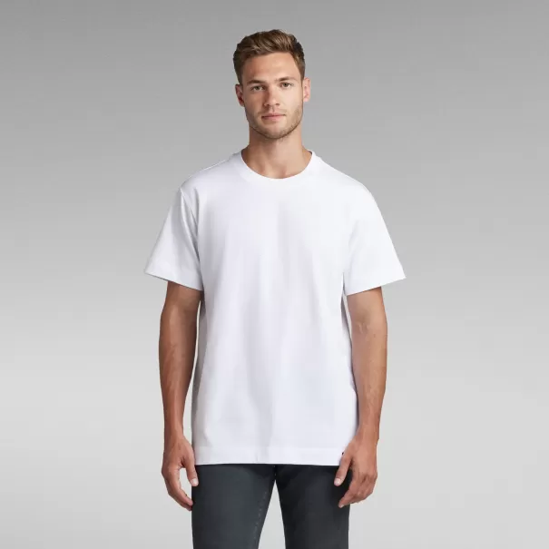 White Hombre Camiseta Essential Algodón Ecológico Loose Camisetas & Polos Precio Asequible G-Star