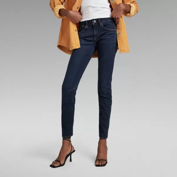 Demanda Dark Aged Mujer G-Star Jeans Jeans Arc 3D Mid Waist Skinny